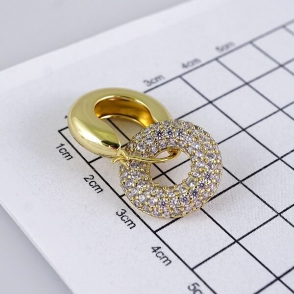 E1736 Women's Earrings - Aretes Dama - Zircon Stone - 14K Real Color - Image 3