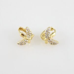 Earrings Woman/ Aretes Dama/  Zircon Stone/  14k Real Color// E181