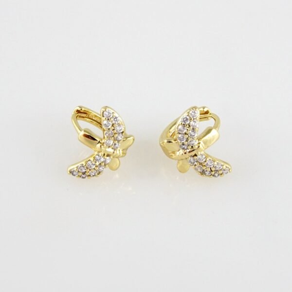 Earrings Woman/ Aretes Dama/  Zircon Stone/  14k Real Color// E181