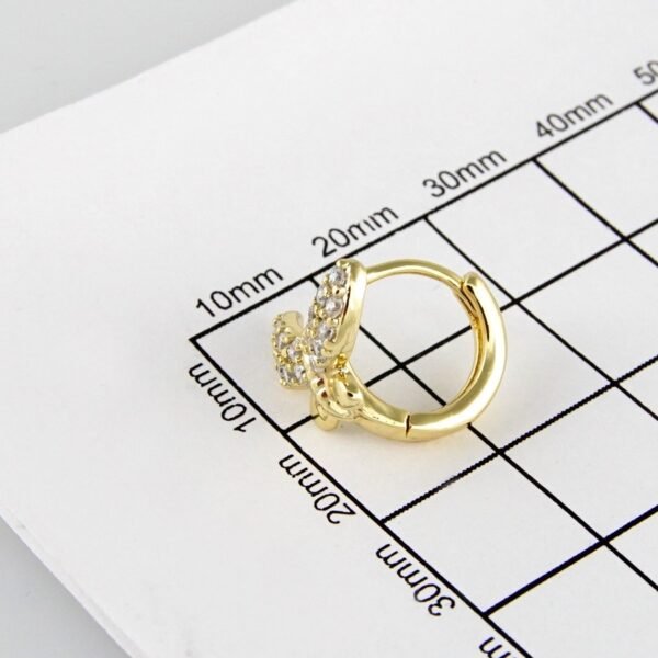 Earrings Woman/ Aretes Dama/  Zircon Stone/  14k Real Color// E181 - Image 3