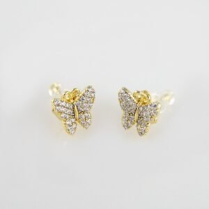 Earrings Woman/ Aretes Dama/  Zircon Stone/  14k Real Color// E182