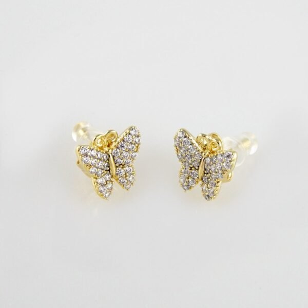 Earrings Woman/ Aretes Dama/  Zircon Stone/  14k Real Color// E182
