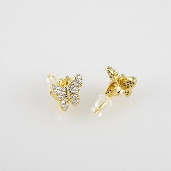 Earrings Woman/ Aretes Dama/  Zircon Stone/  14k Real Color// E182 - Image 2