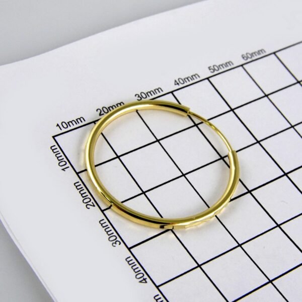 Earrings Woman/ Aretes Dama/ Plain/ 14k Real Color// E231 - Image 3