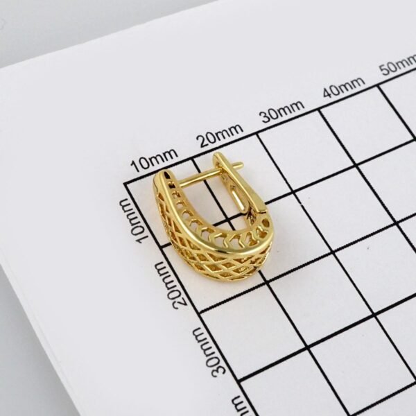 Earrings Woman/ Aretes Dama/  Zircon Stone/  14k Real Color// E280 - Image 3