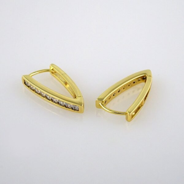 Earrings Woman/ Aretes Dama/  Zircon Stone/  14k Real Color// E283 - Image 2