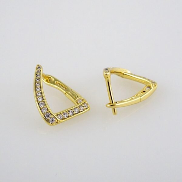 Earrings Woman/ Aretes Dama/  Zircon Stone/  14k Real Color// E284 - Image 2