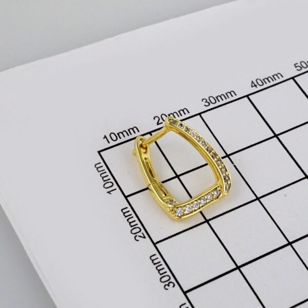 Earrings Woman/ Aretes Dama/  Zircon Stone/  14k Real Color// E284 - Image 3