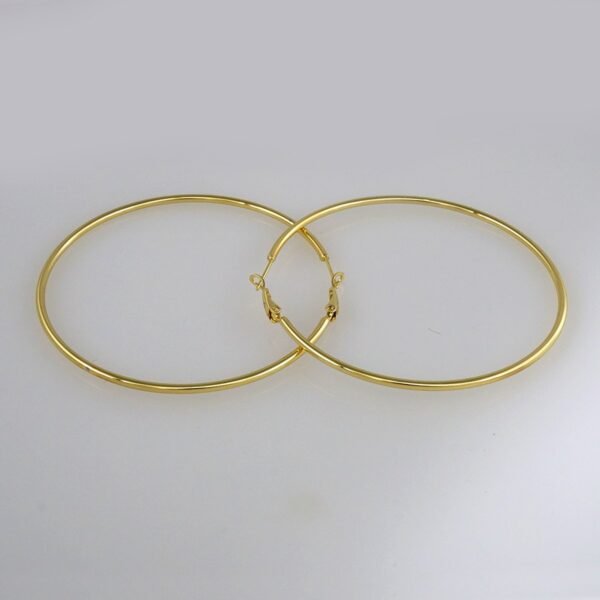 Earrings Woman/ Aretes Dama/  Plain/  14k Real Color// E287