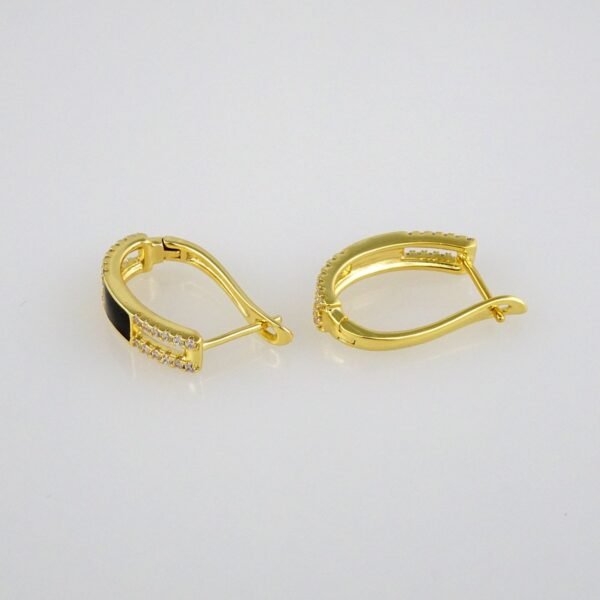 Earrings Woman/ Aretes Dama/  Zircon Stone/  14k Real Color// E288 - Image 2