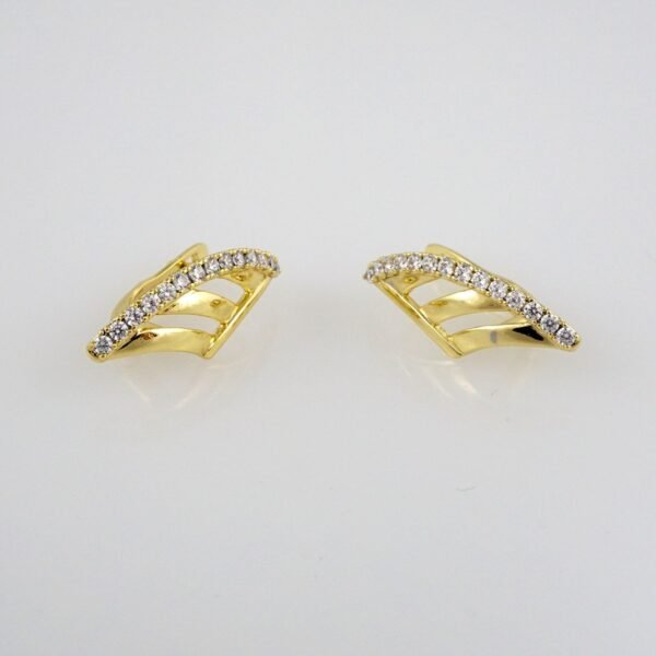 Earrings Woman/ Aretes Dama/  Zircon Stone/  14k Real Color// E292