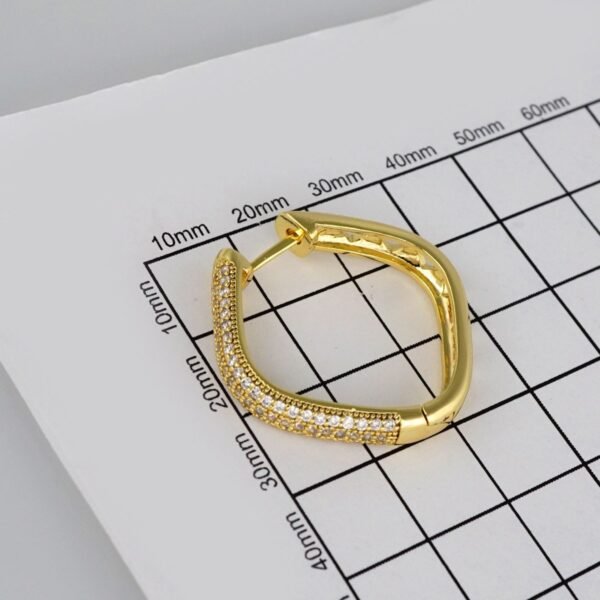 Earrings Woman/ Aretes Dama/  Zircon Stone/  14k Real Color// E296 - Image 3