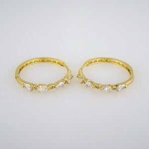 Earrings Woman/ Aretes Dama/  Zircon Stone/  14k Real Color// E300
