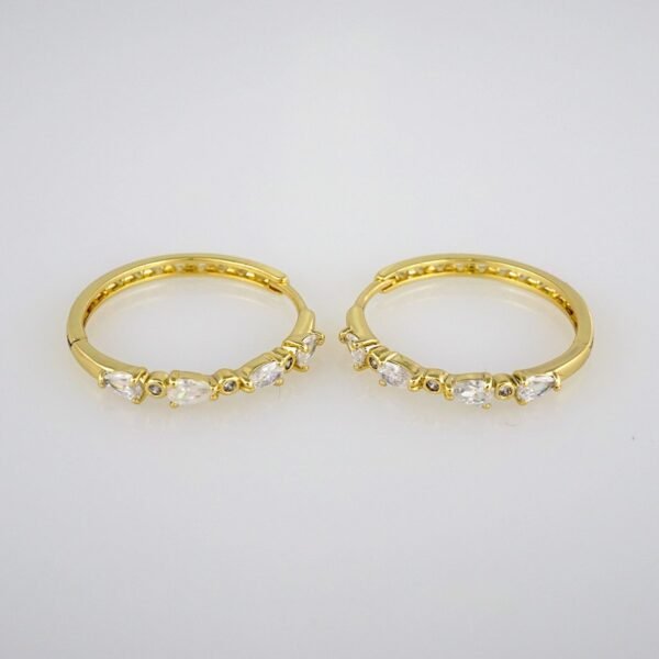 Earrings Woman/ Aretes Dama/  Zircon Stone/  14k Real Color// E300