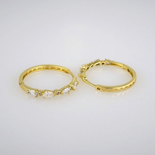 Earrings Woman/ Aretes Dama/  Zircon Stone/  14k Real Color// E300 - Image 2