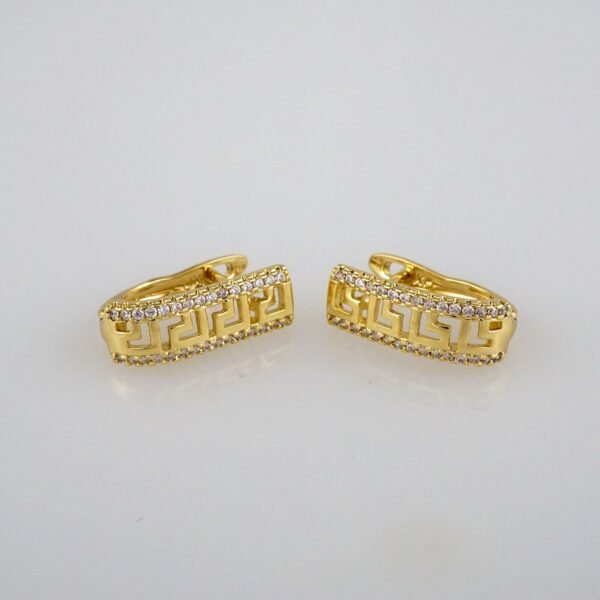 Earrings Woman/ Aretes Dama/  Zircon Stone/  14k Real Color// E307