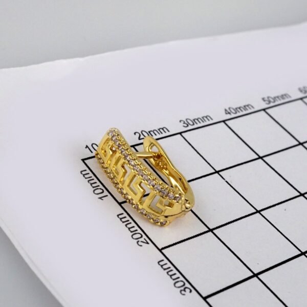 Earrings Woman/ Aretes Dama/  Zircon Stone/  14k Real Color// E307 - Image 3