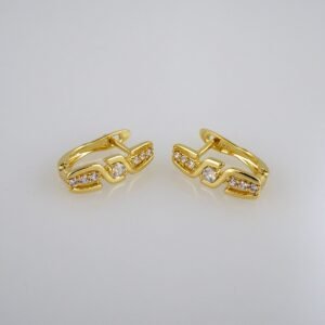 Earrings Woman/ Aretes Dama/  Zircon Stone/  14k Real Color// E308