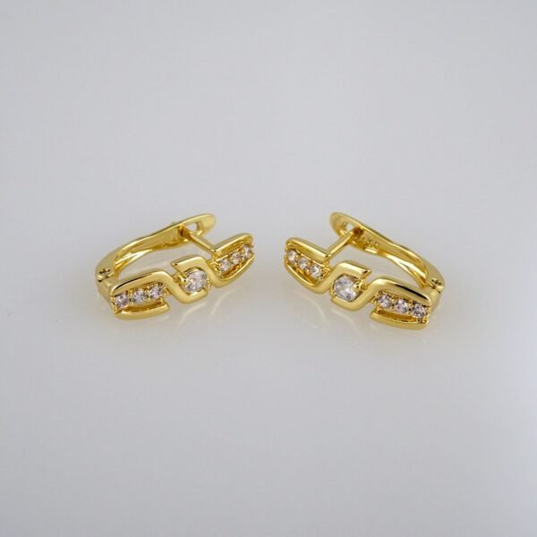 Earrings Woman/ Aretes Dama/  Zircon Stone/  14k Real Color// E308
