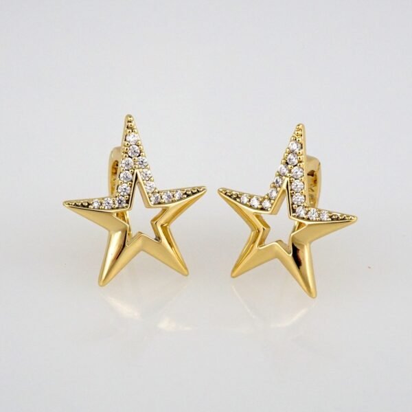 Earrings Woman/ Aretes Dama/  Zircon Stone/  14k Real Color// E311