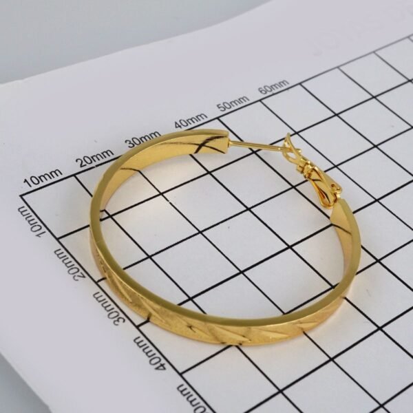 Earrings Woman/ Aretes Dama/  Plain/  14k Real Color// E323 - Image 2