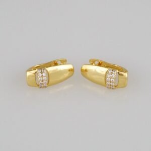 Earrings Woman/ Aretes Dama/  Zircon Stone/  14k Real Color// E326