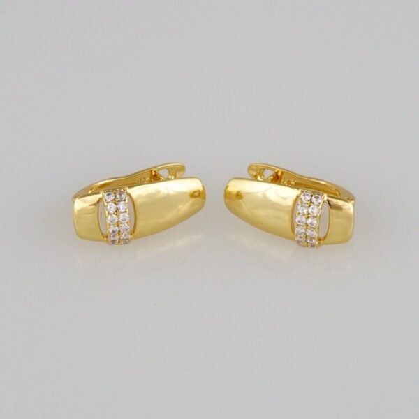 Earrings Woman/ Aretes Dama/  Zircon Stone/  14k Real Color// E326