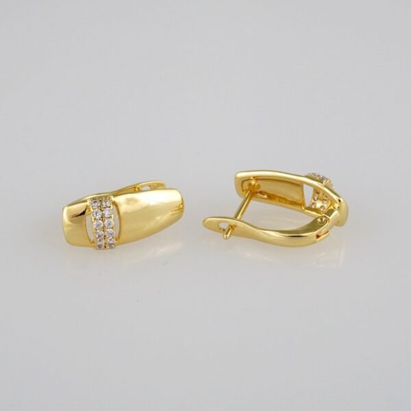 Earrings Woman/ Aretes Dama/  Zircon Stone/  14k Real Color// E326 - Image 2