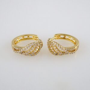 Earrings Woman/ Aretes Dama/  Zircon Stone/  14k Real Color// E327