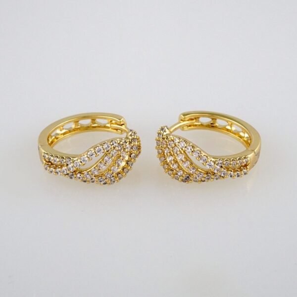 Earrings Woman/ Aretes Dama/  Zircon Stone/  14k Real Color// E327