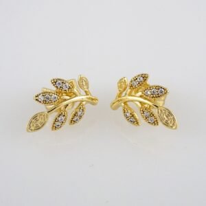 Earrings Woman/ Aretes Dama/  Zircon Stone/  14k Real Color// E328