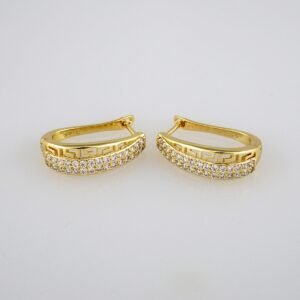 Earrings Woman/ Aretes Dama/  Zircon Stone/  14k Real Color// E330