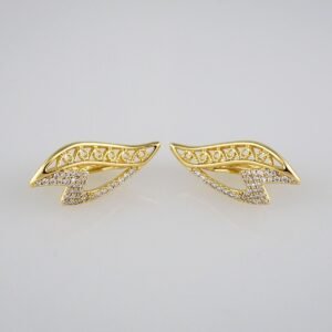 Earrings Woman/ Aretes Dama/  Zircon Stone/  14k Real Color// E331