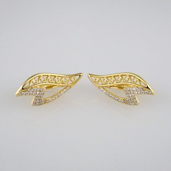 Earrings Woman/ Aretes Dama/  Zircon Stone/  14k Real Color// E331