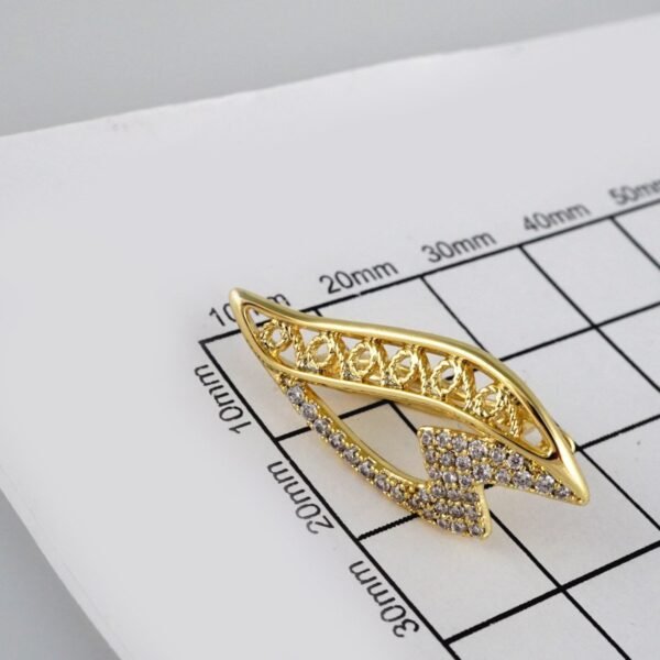 Earrings Woman/ Aretes Dama/  Zircon Stone/  14k Real Color// E331 - Image 3