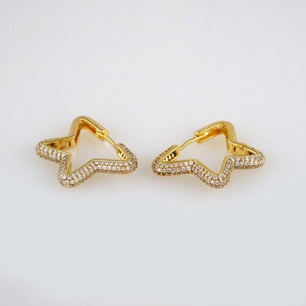 Earrings Woman/ Aretes Dama/  Zircon Stone/  14k Real Color// E333
