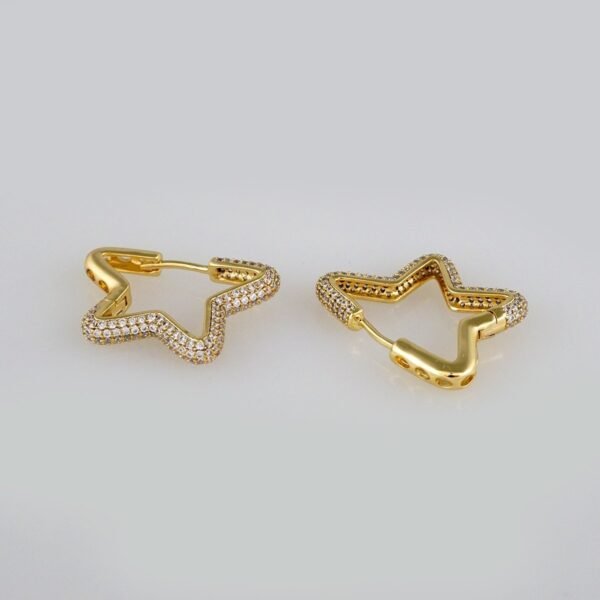 Earrings Woman/ Aretes Dama/  Zircon Stone/  14k Real Color// E333 - Image 2
