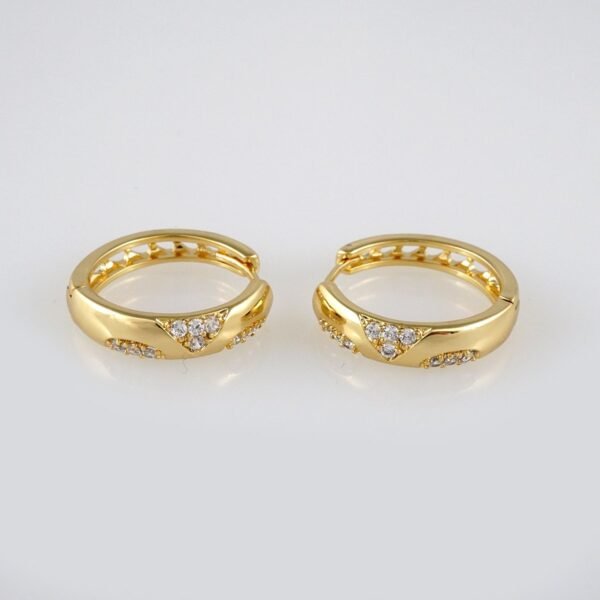 Earrings Woman/ Aretes Dama/  Zircon Stone/  14k Real Color// E341