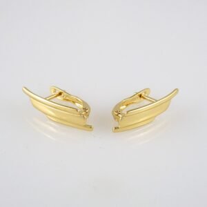 Earrings Woman/ Aretes Dama/ Plain/ 14k Real Color// E343