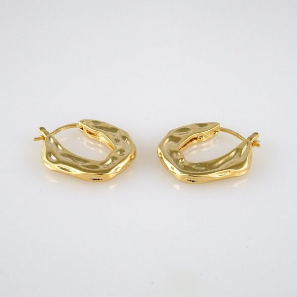 Earrings Woman/ Aretes Dama/  Plain/  14k Real Color// E351