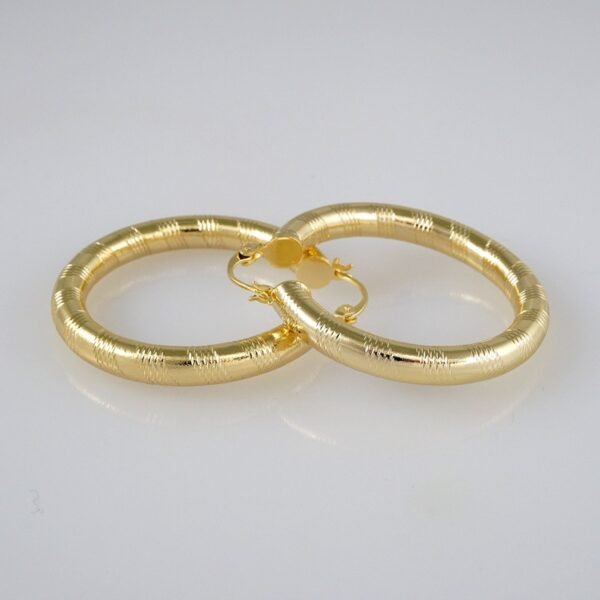 Earrings Woman/ Aretes Dama/  Plain/  14k Real Color// E354
