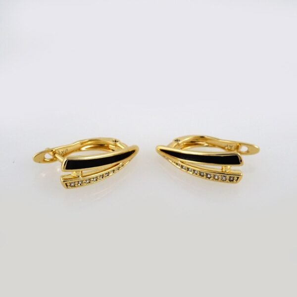 Earrings Woman/ Aretes Dama/  Zircon Stone/  14k Real Color// E364