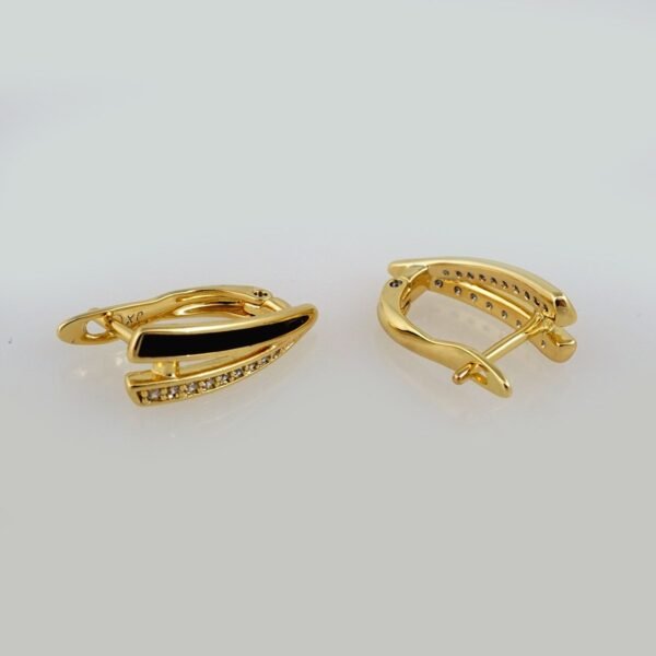 Earrings Woman/ Aretes Dama/  Zircon Stone/  14k Real Color// E364 - Image 2