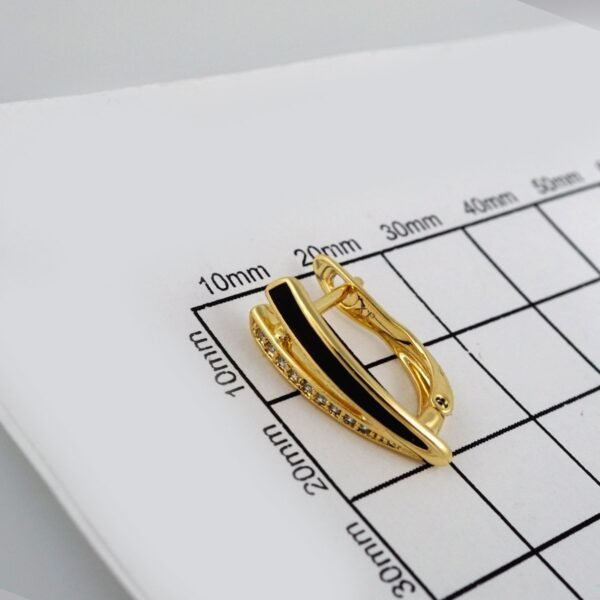 Earrings Woman/ Aretes Dama/  Zircon Stone/  14k Real Color// E364 - Image 3