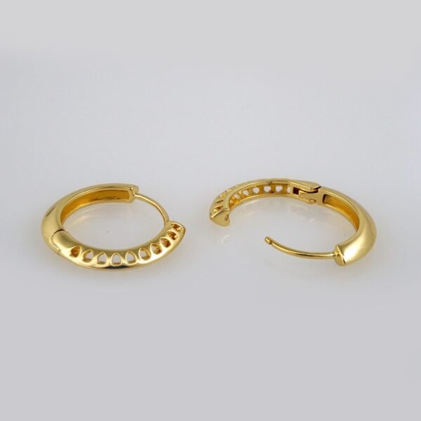 Earrings Woman/ Aretes Dama/  Plain/  14k Real Color// E368 - Image 2