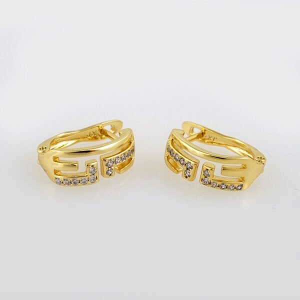 Earrings Woman/ Aretes Dama/  Zircon Stone/  14k Real Color// E369