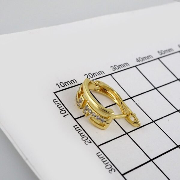 Earrings Woman/ Aretes Dama/  Zircon Stone/  14k Real Color// E369 - Image 3
