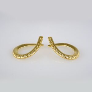 Earrings Woman/ Aretes Dama/ Plain/14k Real Color// E378