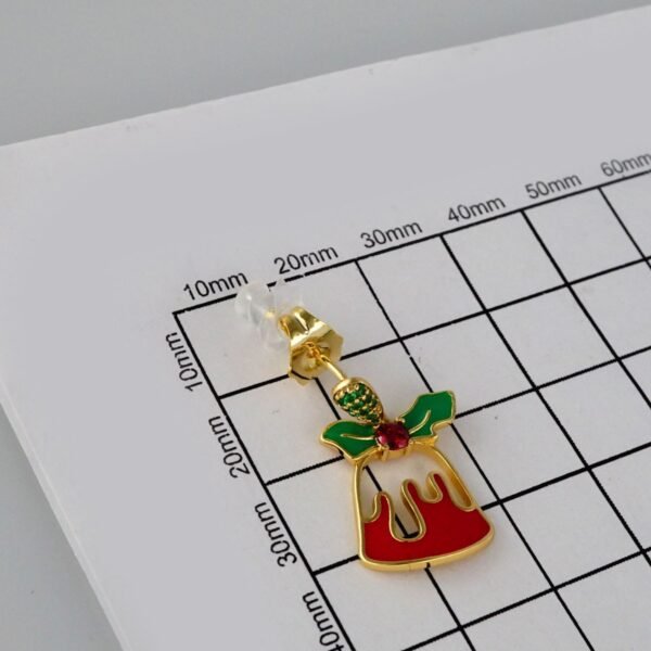 Earrings Woman/ Aretes Dama/  Plain/  14k Real Color// E381 - Image 3