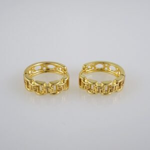 Earrings Woman/ Aretes Dama/ Plain/ 14k Real Color// E395